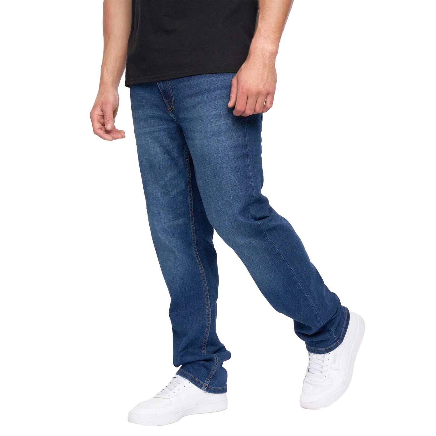Stone Wash - Side - Smith & Jones Mens Nezzy Straight Leg Jeans