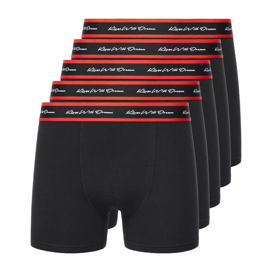 Black - Front - Kings Will Dream Mens Scriptband Boxer Shorts (Pack of 5)
