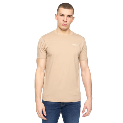 Off White-Stone-Brown-Sage-Dark Olive - Back - Crosshatch Mens Basicnatural T-Shirt (Pack of 5)