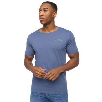 White-Navy-Denim-Blue-Grey Marl - Lifestyle - Crosshatch Mens Basicnatural T-Shirt (Pack of 5)