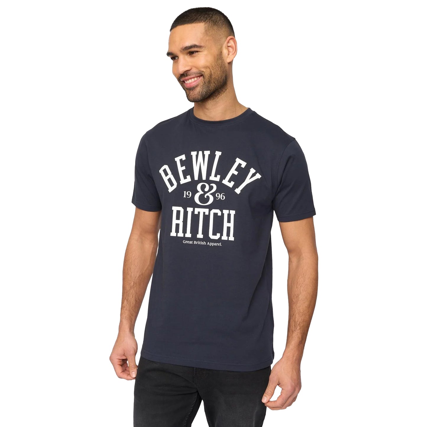 Navy - Front - Bewley & Ritch Mens Nuford T-Shirt