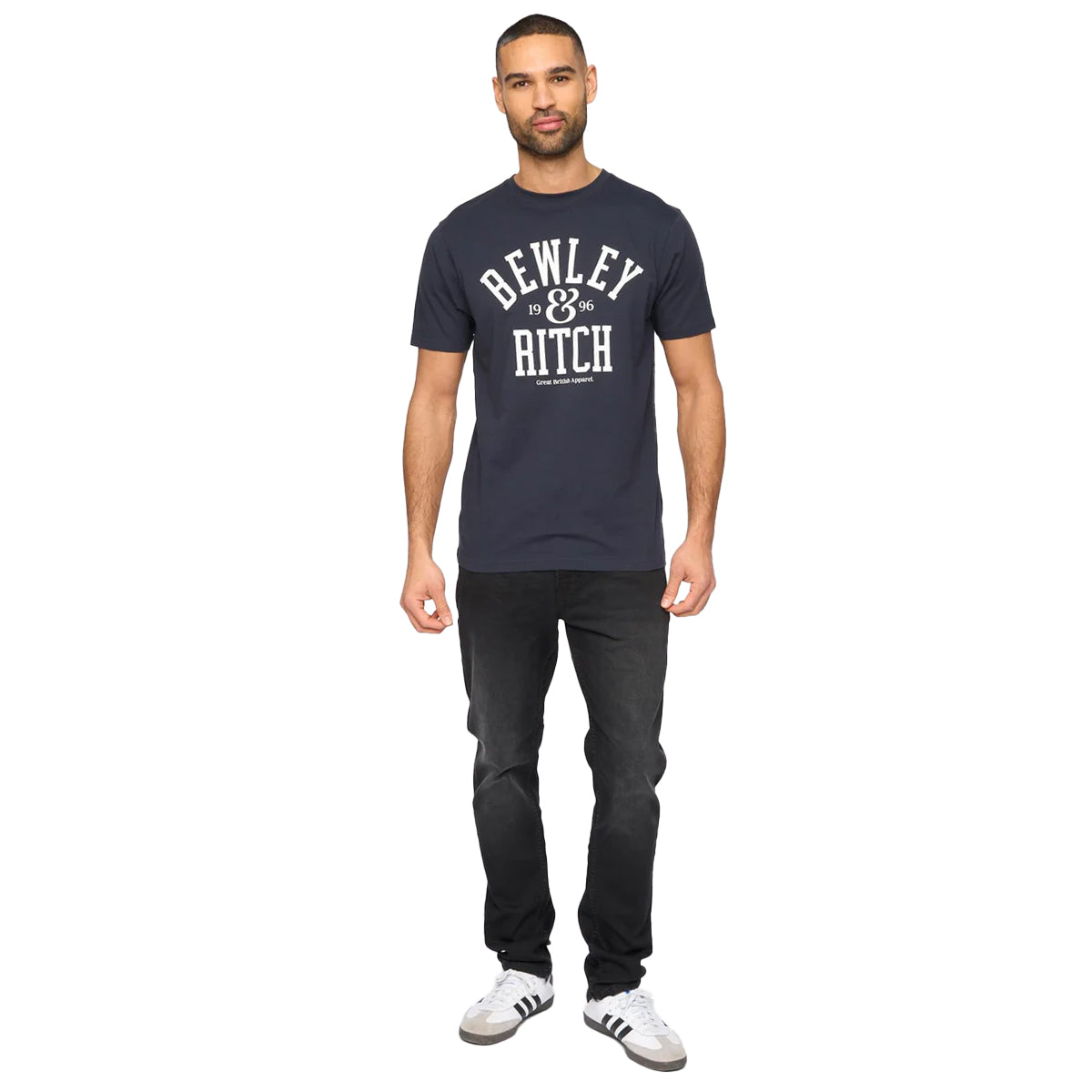 Navy - Side - Bewley & Ritch Mens Nuford T-Shirt