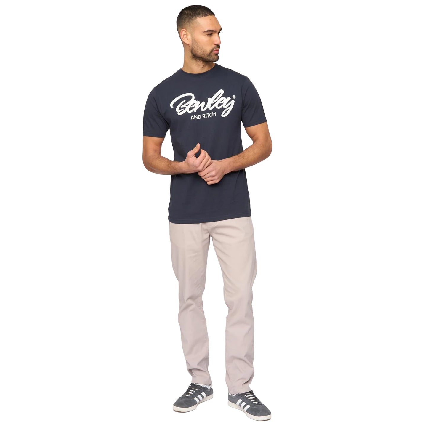 Navy - Side - Bewley & Ritch Mens Yardley T-Shirt