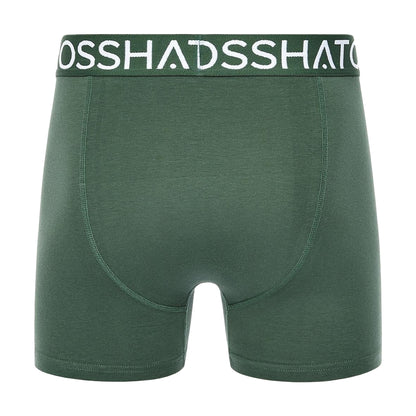 Green - Back - Crosshatch Mens Bresler Boxer Shorts (Pack of 3)