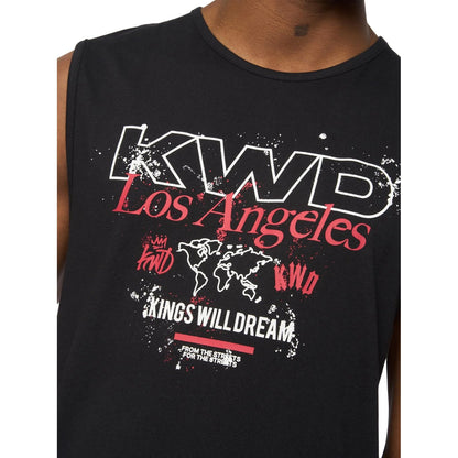 Black - Side - Kings Will Dream Mens Map Tank Top
