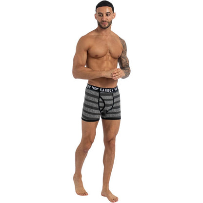 Black - Back - Kandor Mens Lingo Boxer Shorts (Pack of 5)