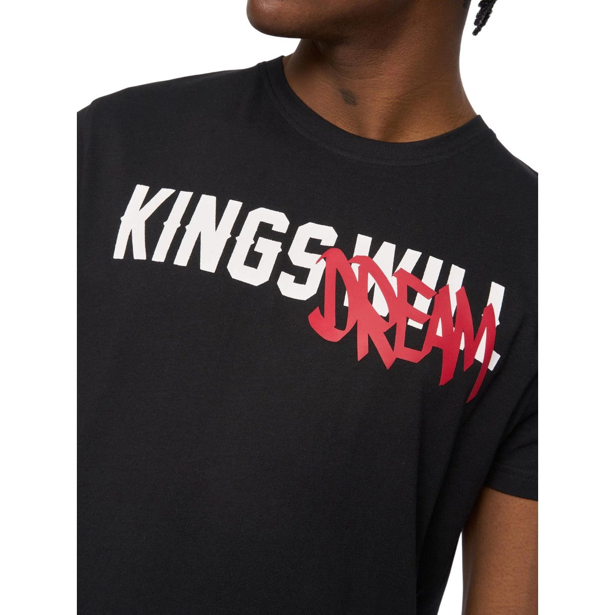 Black - Side - Kings Will Dream Mens Tagged Back Print T-Shirt