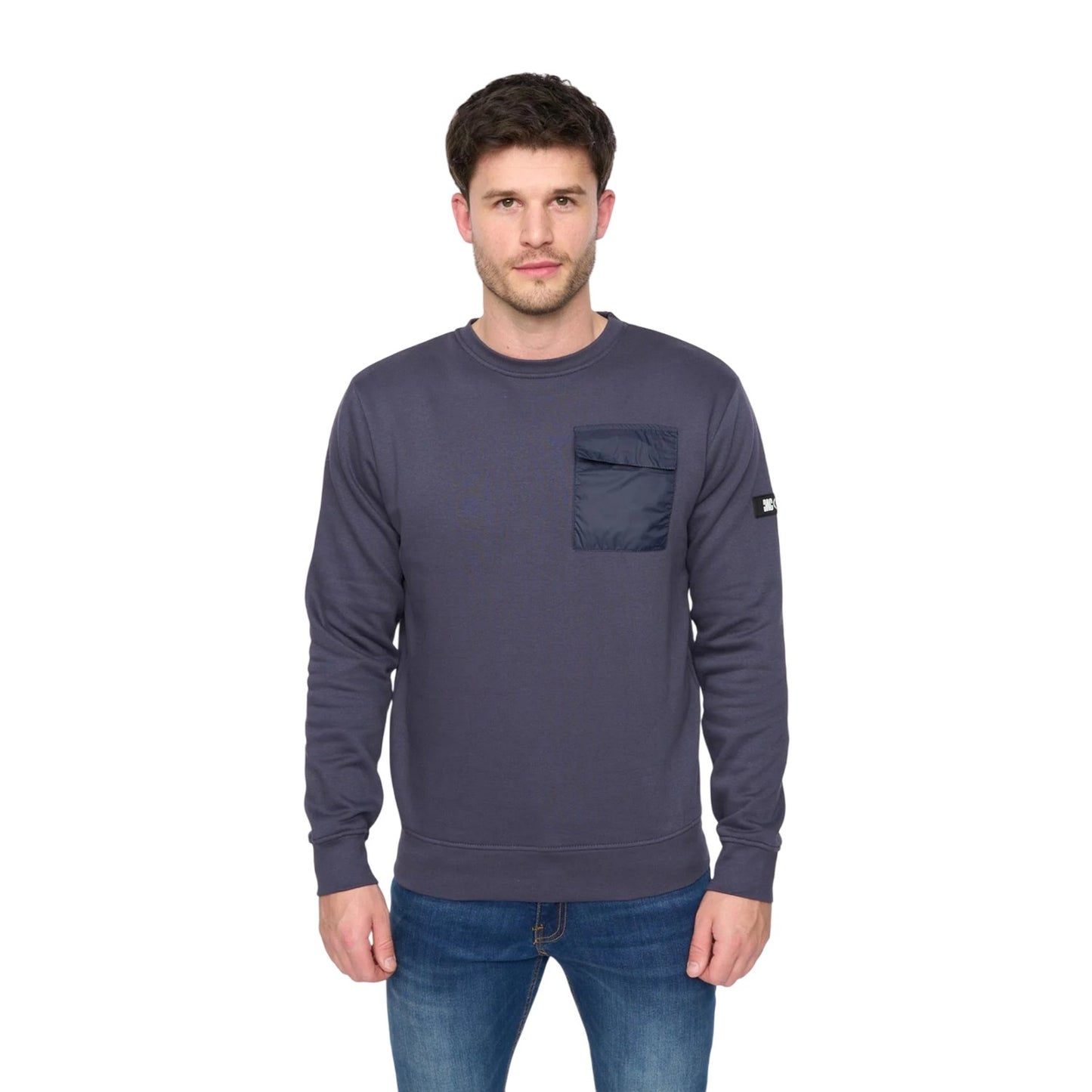 Dark Navy - Front - Duck and Cover Mens Trentforth Crew Neck Sweatshirt