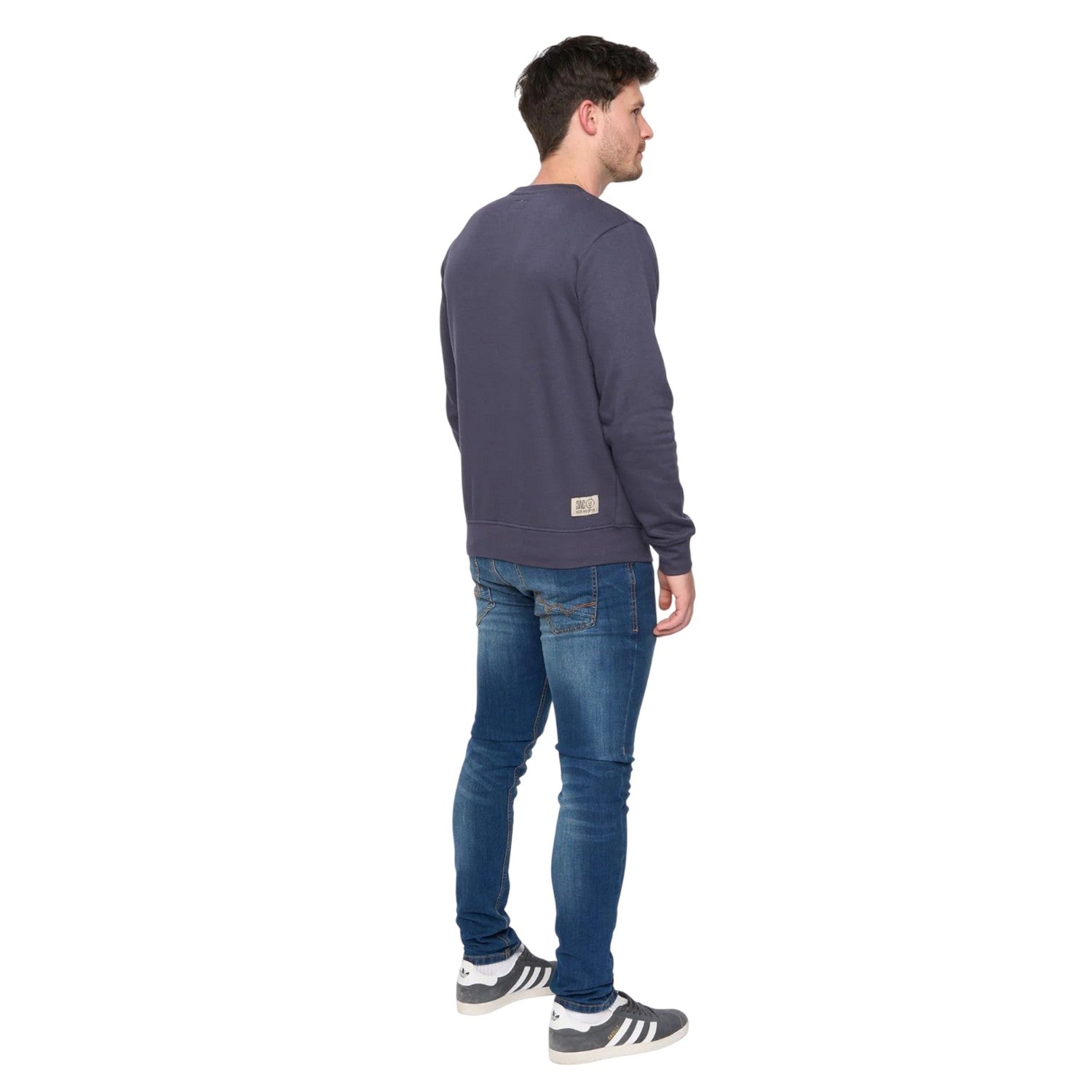 Dark Navy - Back - Duck and Cover Mens Trentforth Crew Neck Sweatshirt