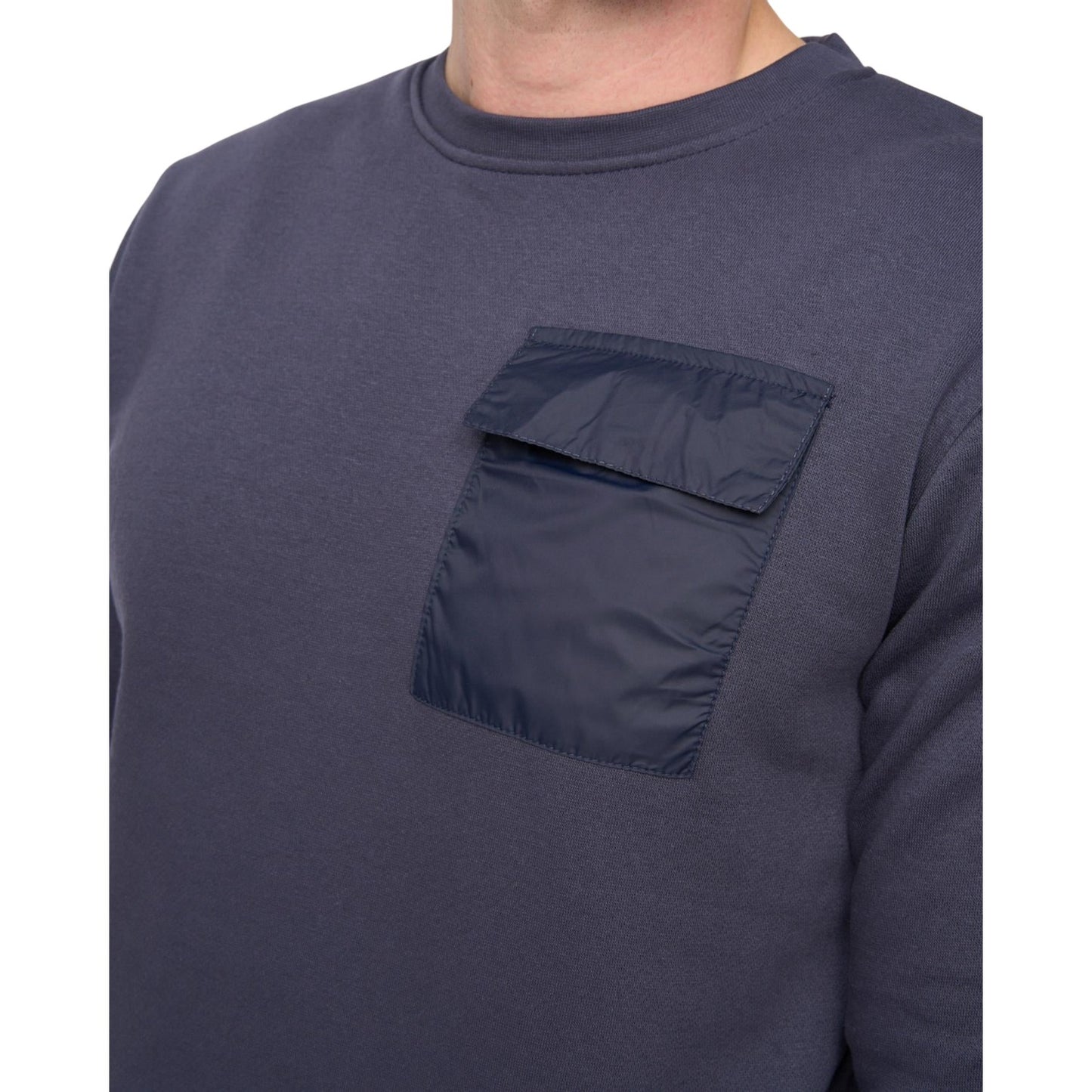 Dark Navy - Side - Duck and Cover Mens Trentforth Crew Neck Sweatshirt