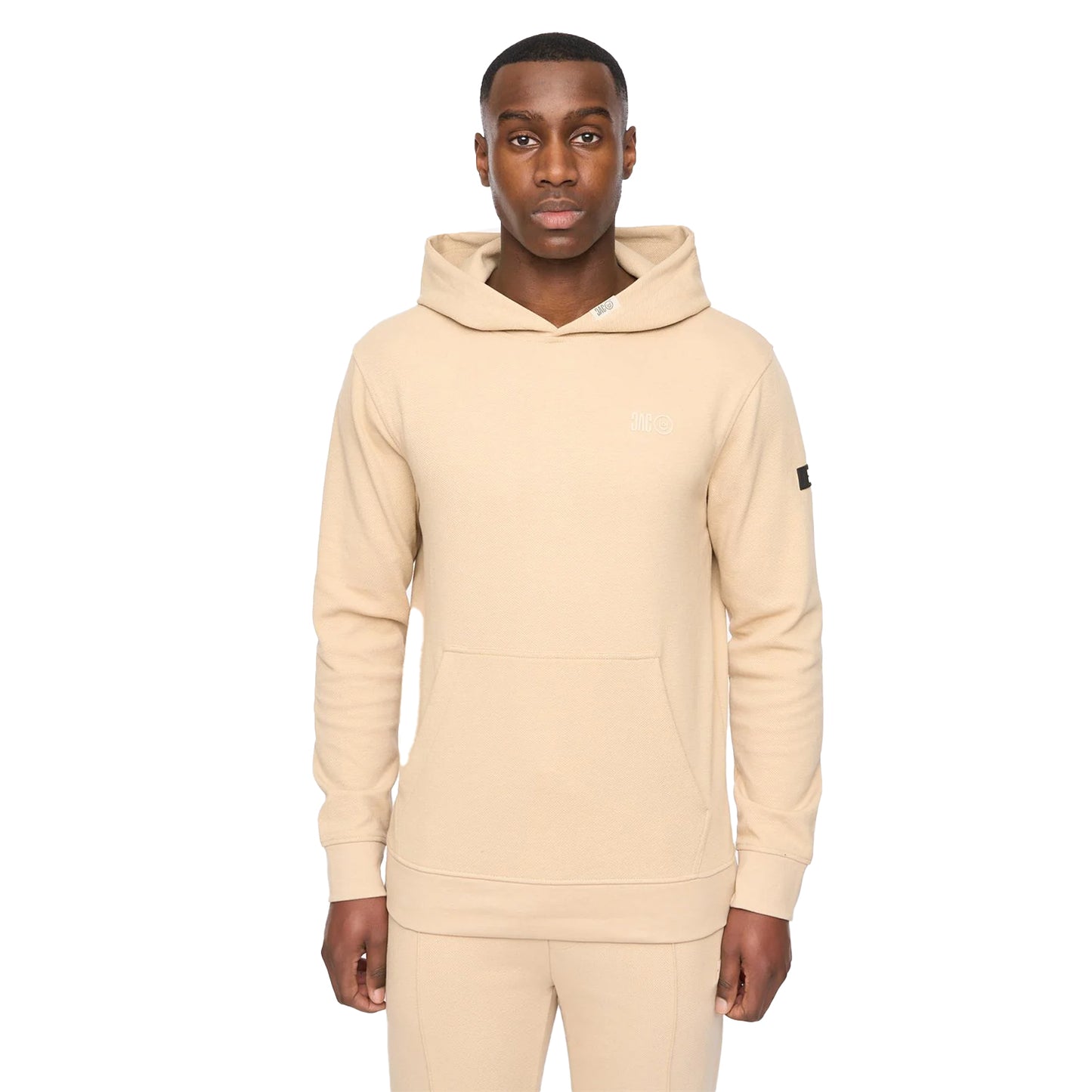 Stone - Front - Duck and Cover Mens Hannings Hoodie
