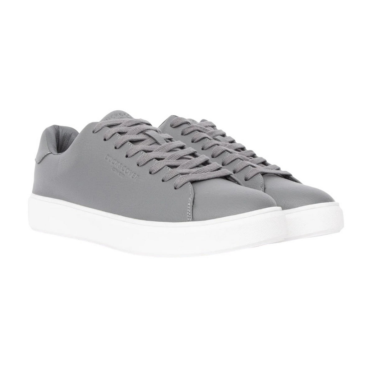 Taupe - Front - Duck and Cover Mens Kremes Leather-Look PU Trainers