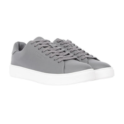 Taupe - Front - Duck and Cover Mens Kremes Leather-Look PU Trainers