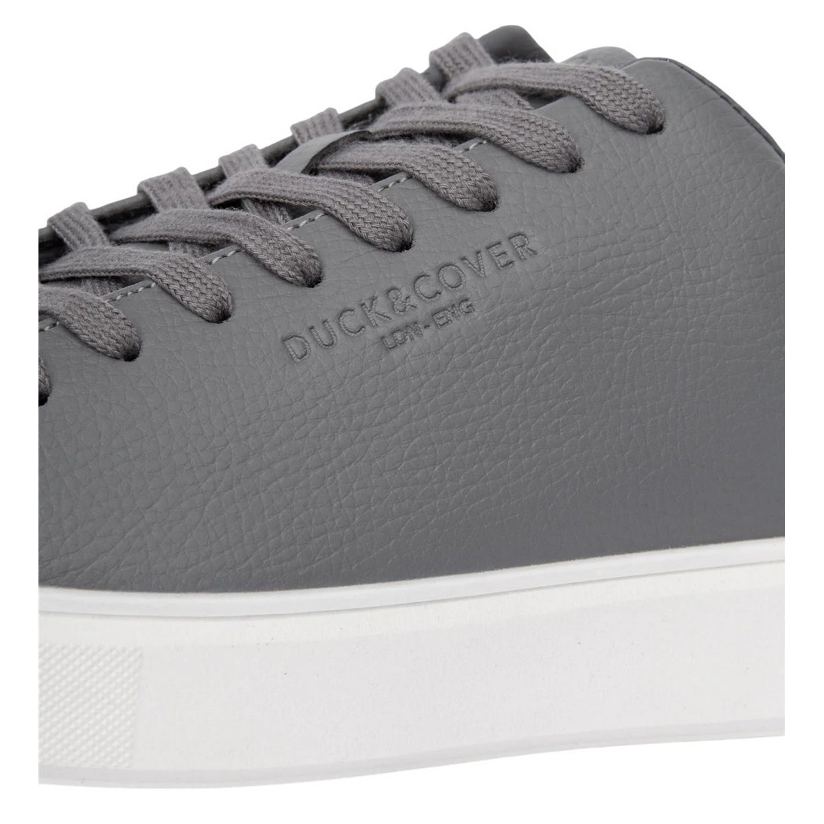 Taupe - Side - Duck and Cover Mens Kremes Leather-Look PU Trainers