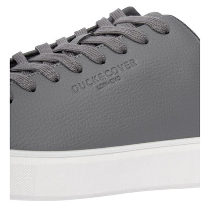 Taupe - Side - Duck and Cover Mens Kremes Leather-Look PU Trainers