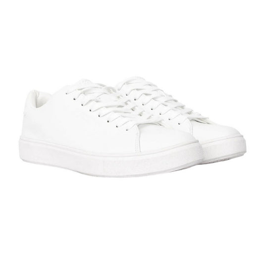 White - Front - Duck and Cover Mens Kremes Leather-Look PU Trainers
