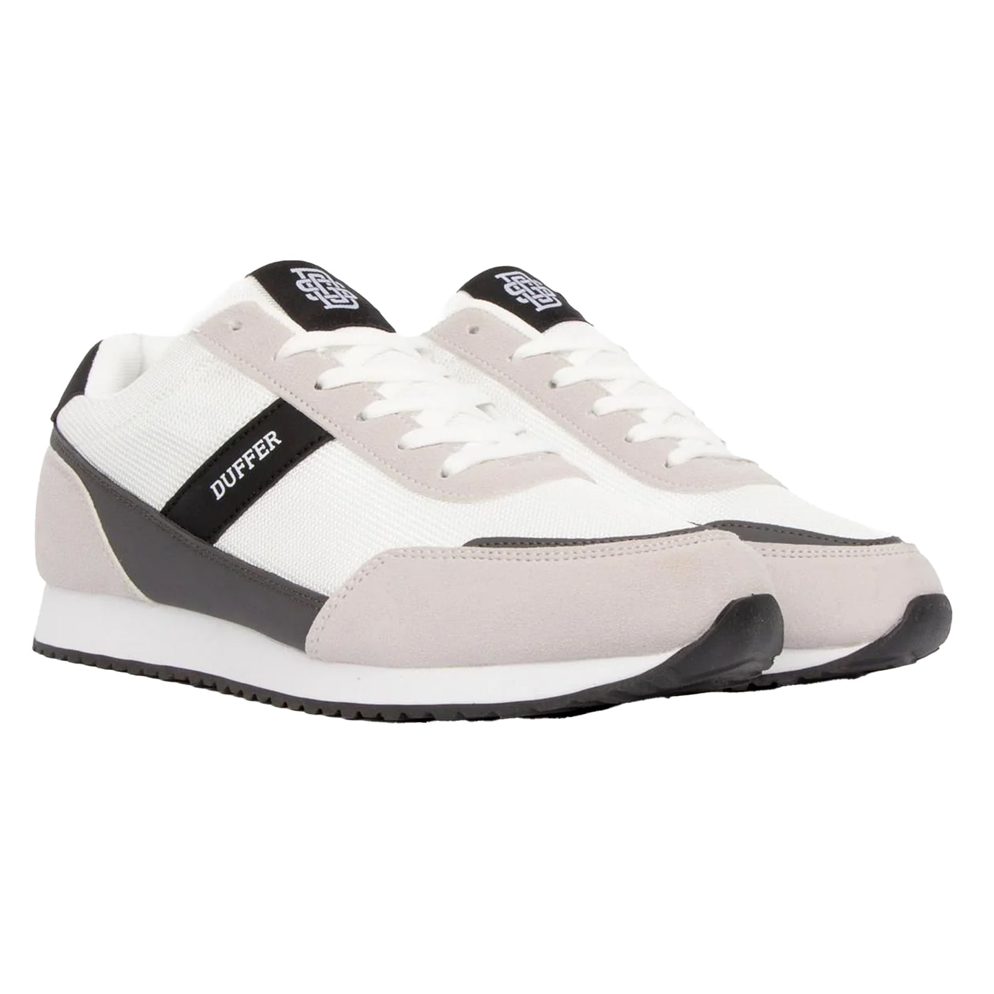 White - Front - Duffer Mens Spence Trainers