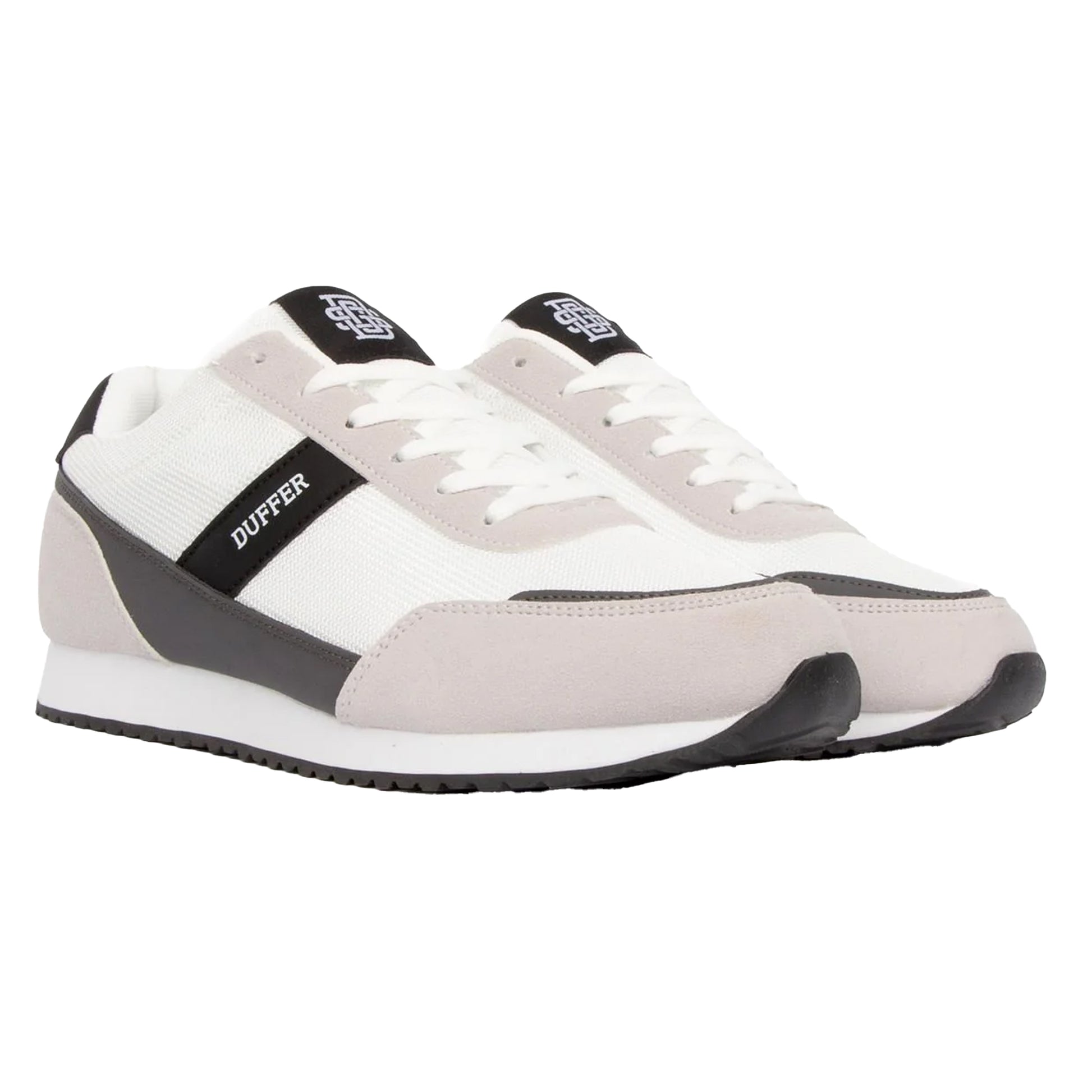 White - Front - Duffer Mens Spence Trainers