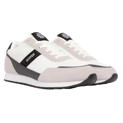 White - Front - Duffer Mens Spence Trainers
