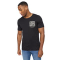 Black-White-Navy-Mint-Grey Marl - Back - Crosshatch Mens Logotime T-Shirt (Pack of 5)