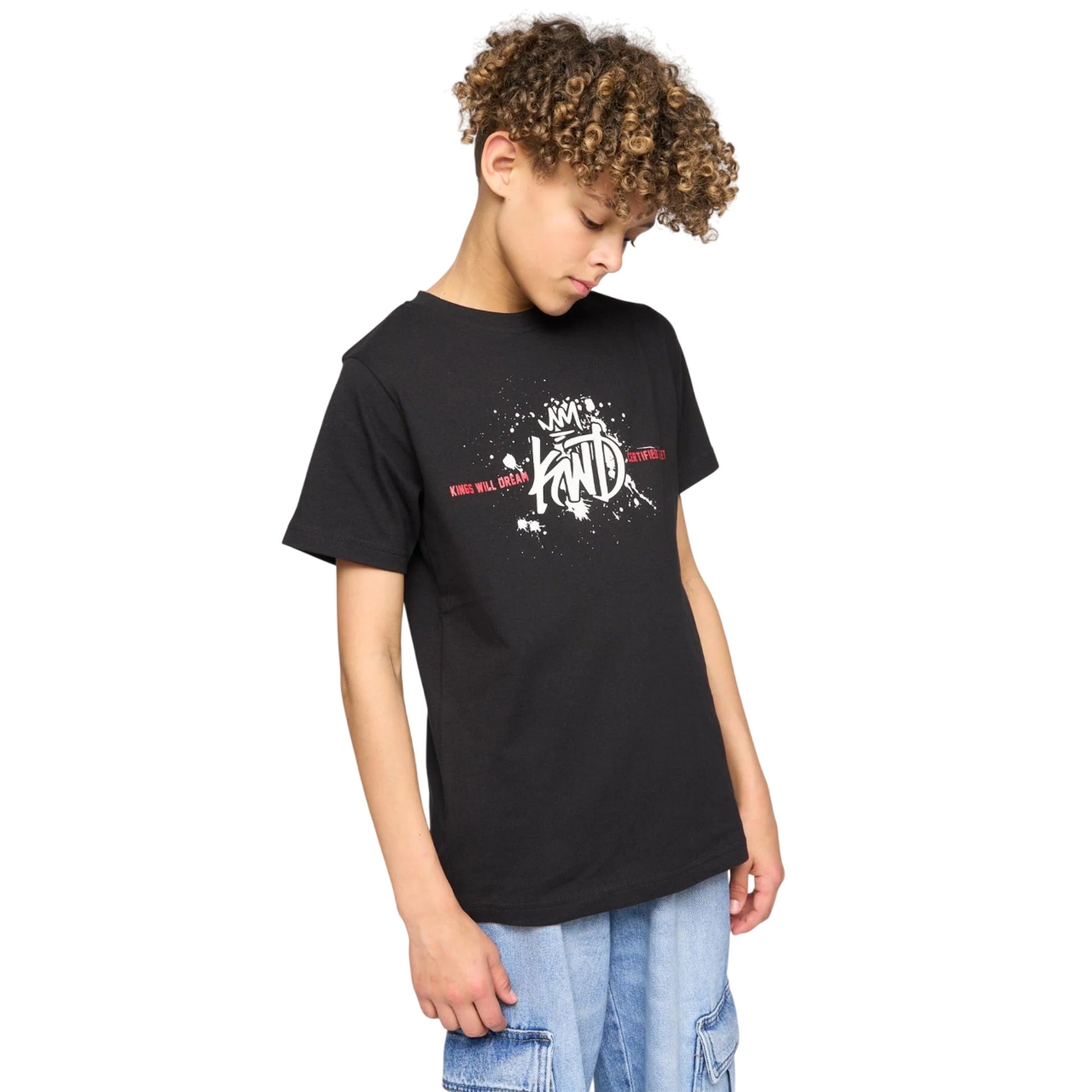Black - Lifestyle - Kings Will Dream Boys Paint Splatter T-Shirt