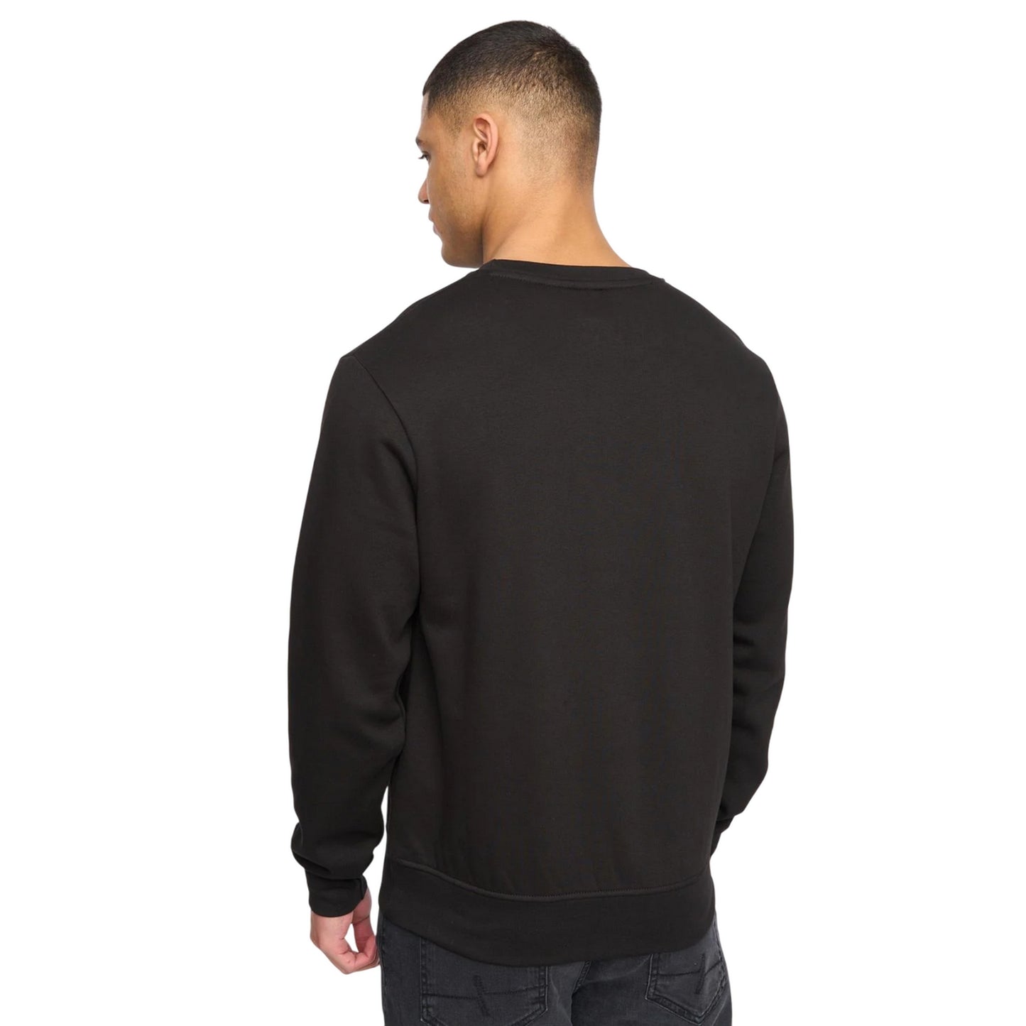 Black - Back - Henleys Mens Henbank Crew Neck Sweatshirt