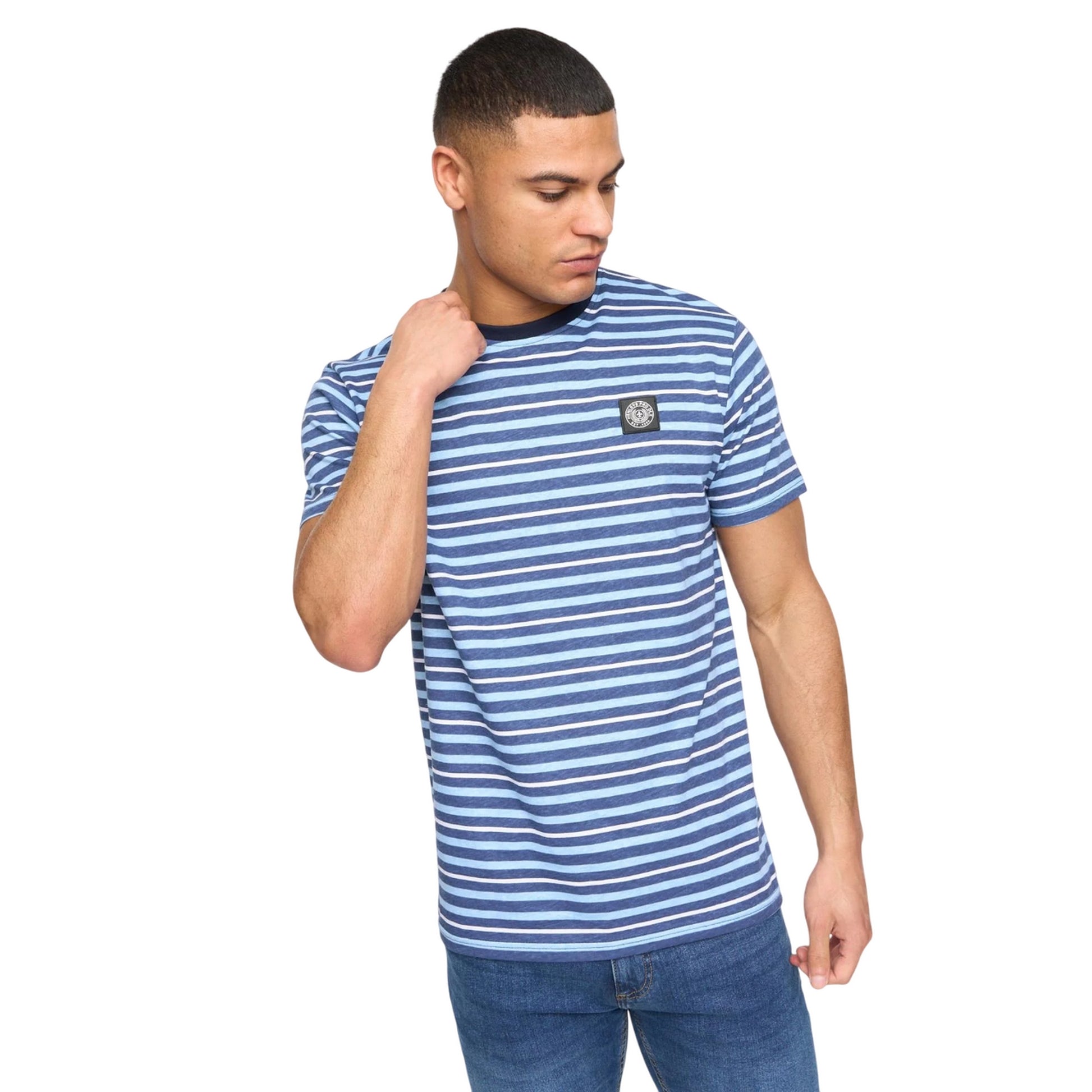 Navy - Side - Henleys Mens Henfeed T-Shirt