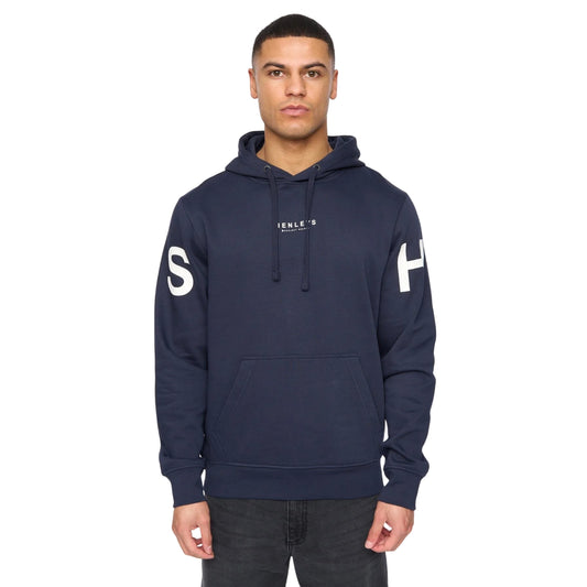 Navy - Front - Henleys Mens Hensleeve Hoodie