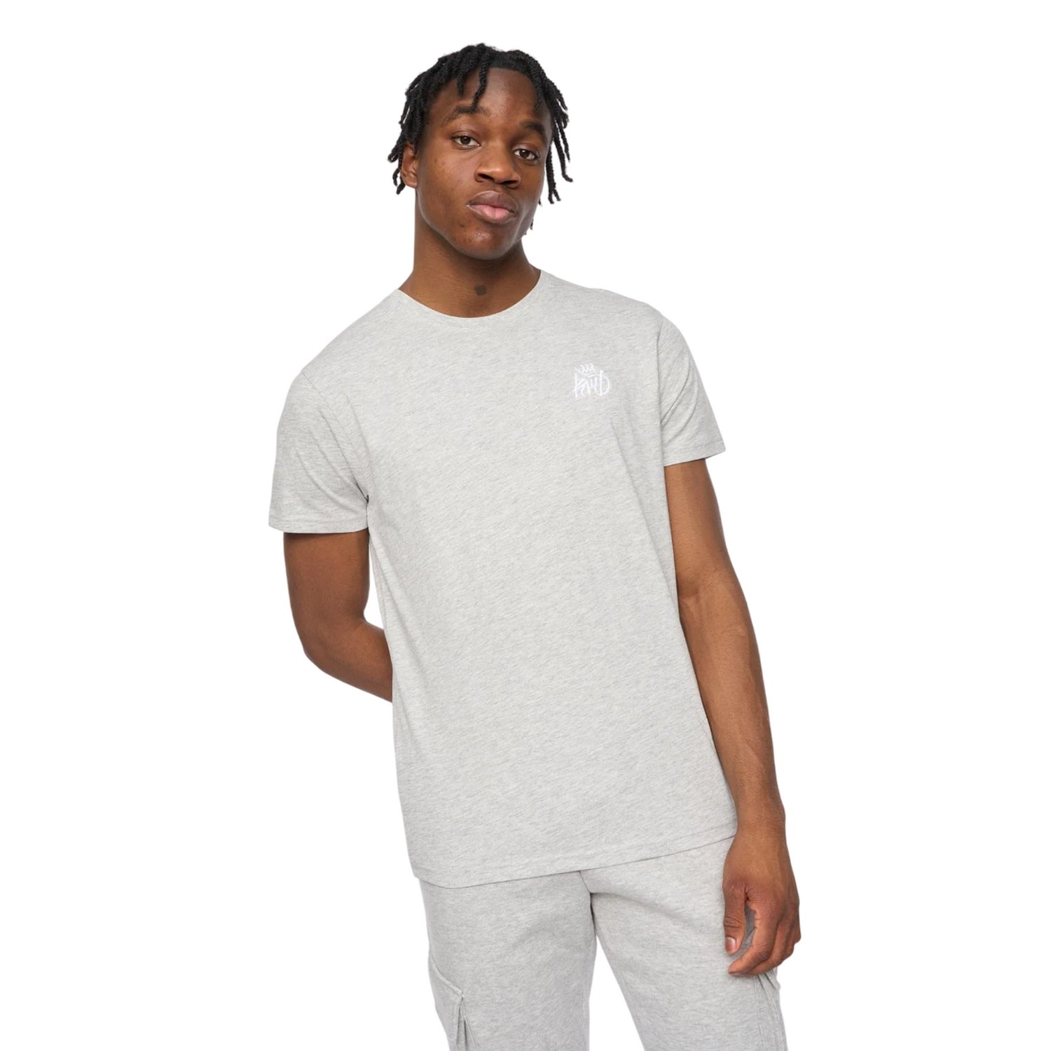 Grey Marl - Side - Kings Will Dream Mens Crosby 2.0 Cotton T-Shirt