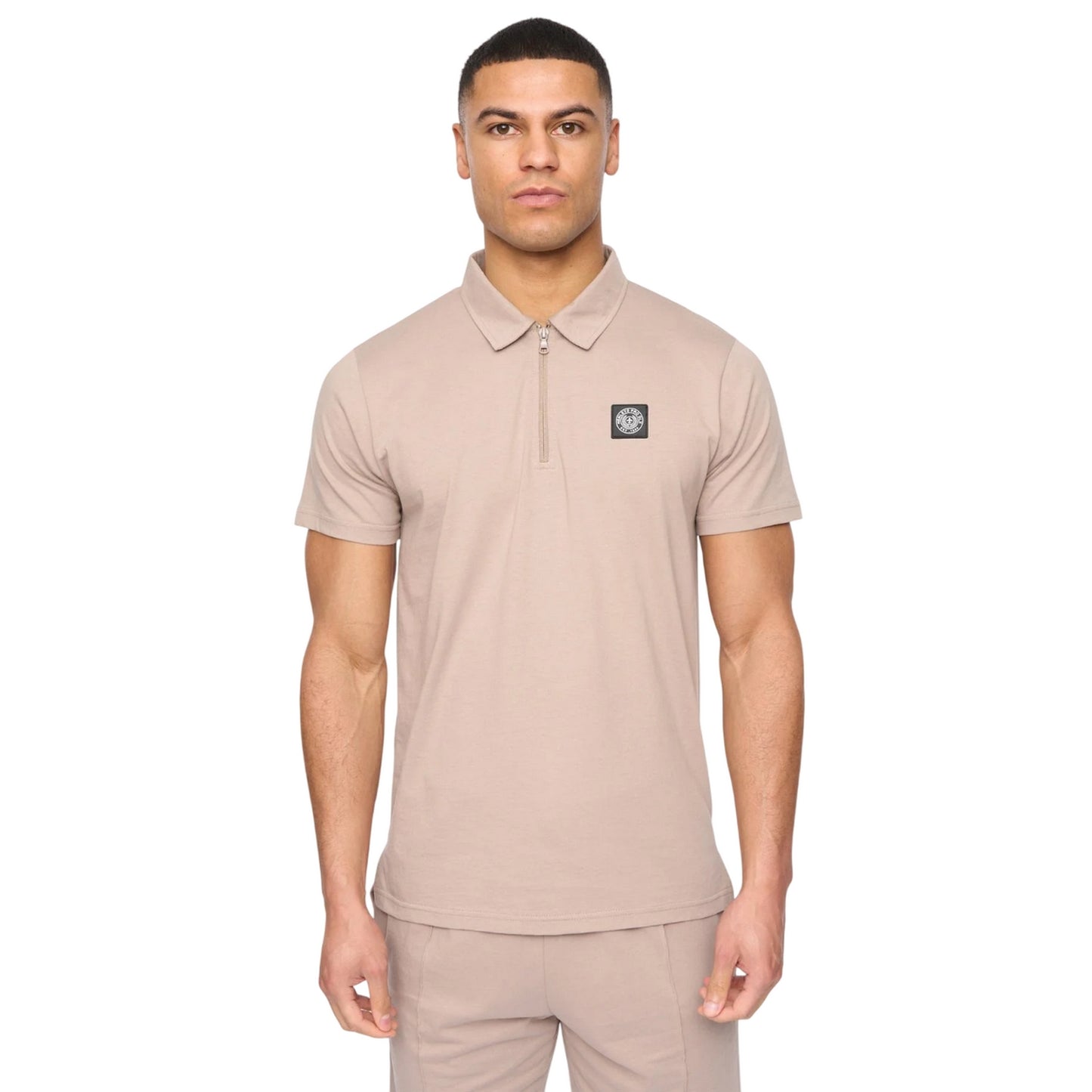 Taupe - Front - Henleys Mens Henychill Polo and Shorts Set