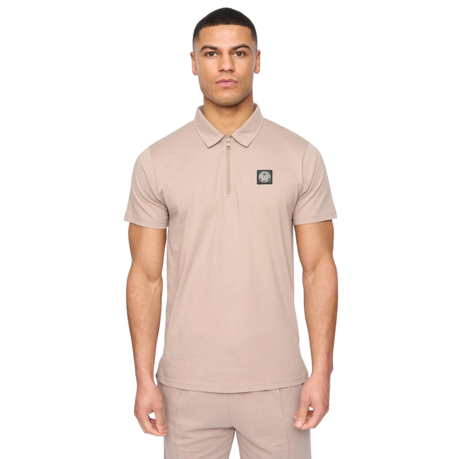 Taupe - Front - Henleys Mens Henychill Polo and Shorts Set