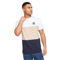 White - Lifestyle - Henleys Mens Henpanel Colour Block Cotton T-Shirt