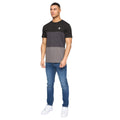 Black - Side - Henleys Mens Henpanel Colour Block Cotton T-Shirt