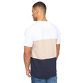 White - Back - Henleys Mens Henpanel Colour Block Cotton T-Shirt