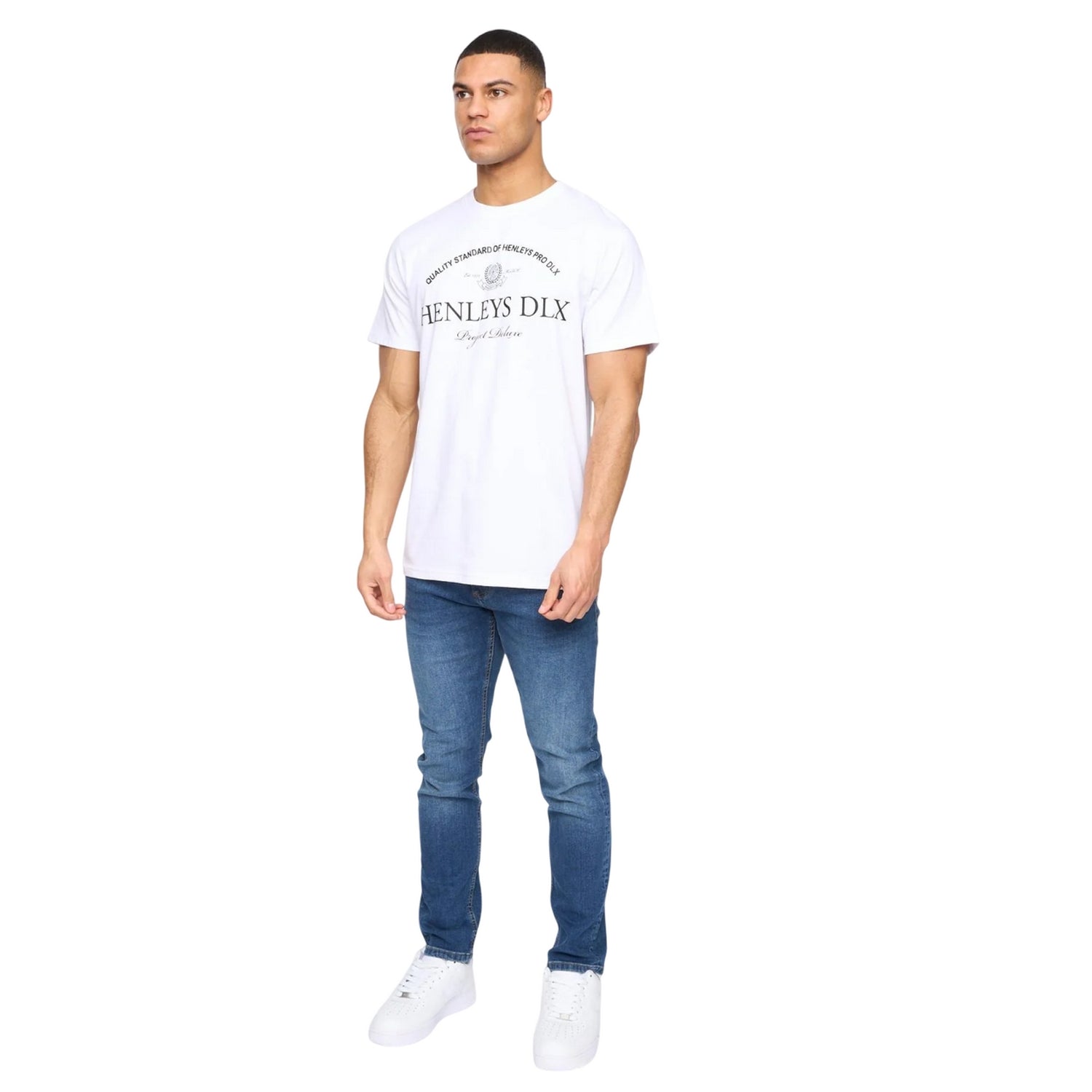 White - Lifestyle - Henleys Mens Henclose Cotton T-Shirt
