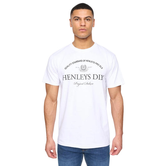 White - Front - Henleys Mens Henclose Cotton T-Shirt