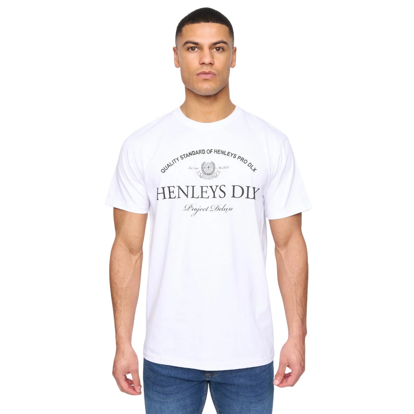 White - Front - Henleys Mens Henclose Cotton T-Shirt