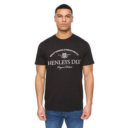 Black - Front - Henleys Mens Henclose Cotton T-Shirt