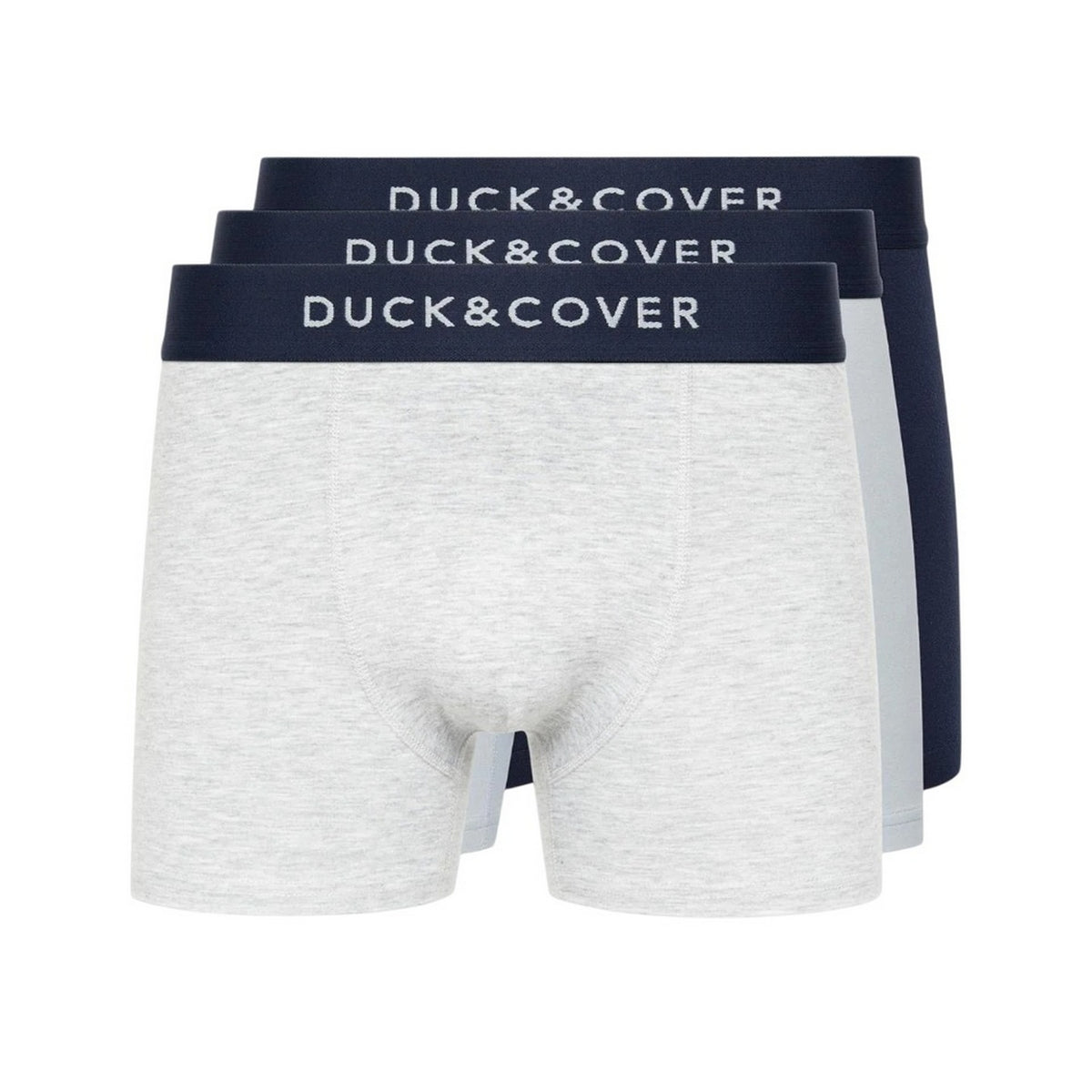 Blue-White-Grey - Front - Duck and Cover Mens Sagnet Boxer Shorts (Pack of 3)