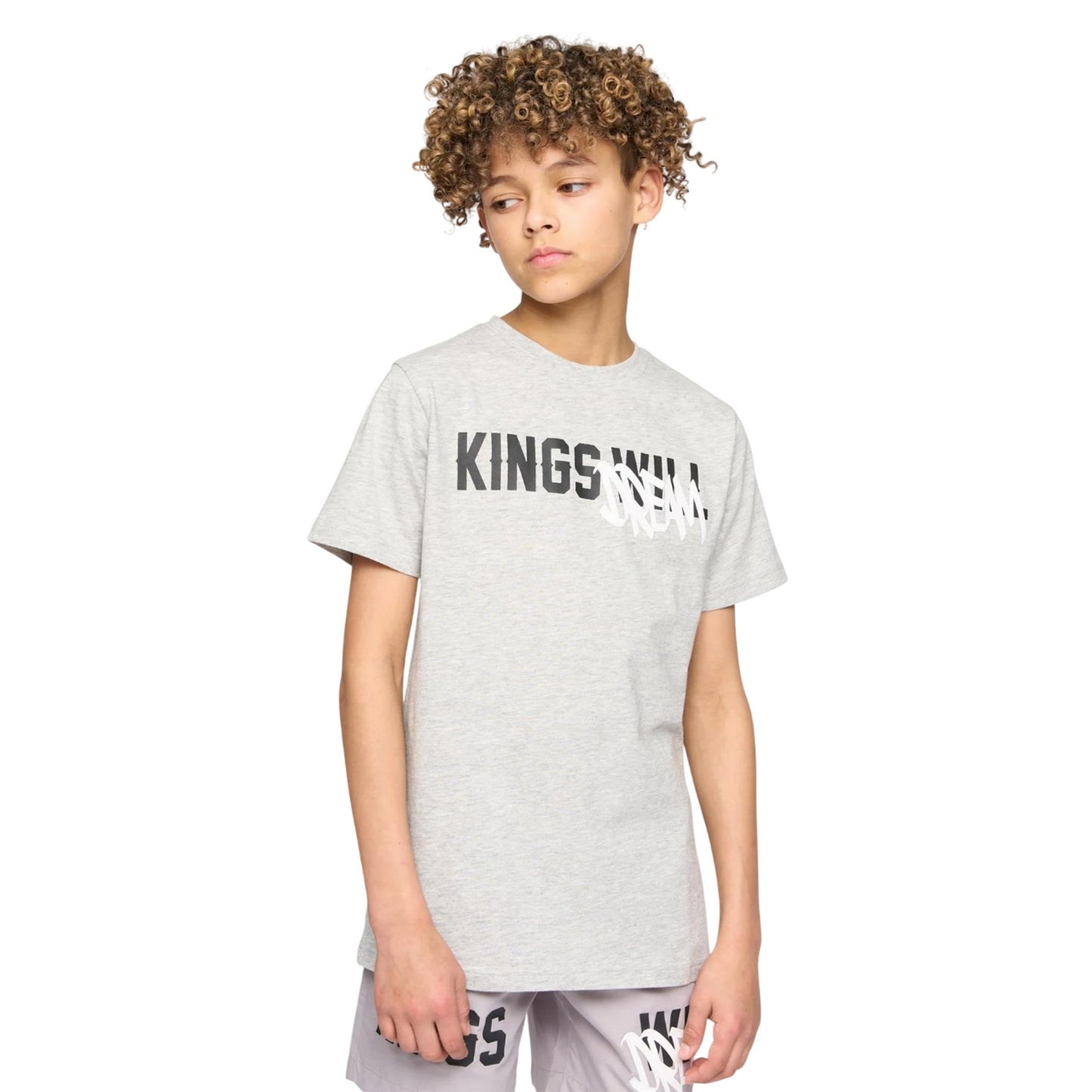 Grey Marl - Back - Kings Will Dream Boys Tagged T-Shirt