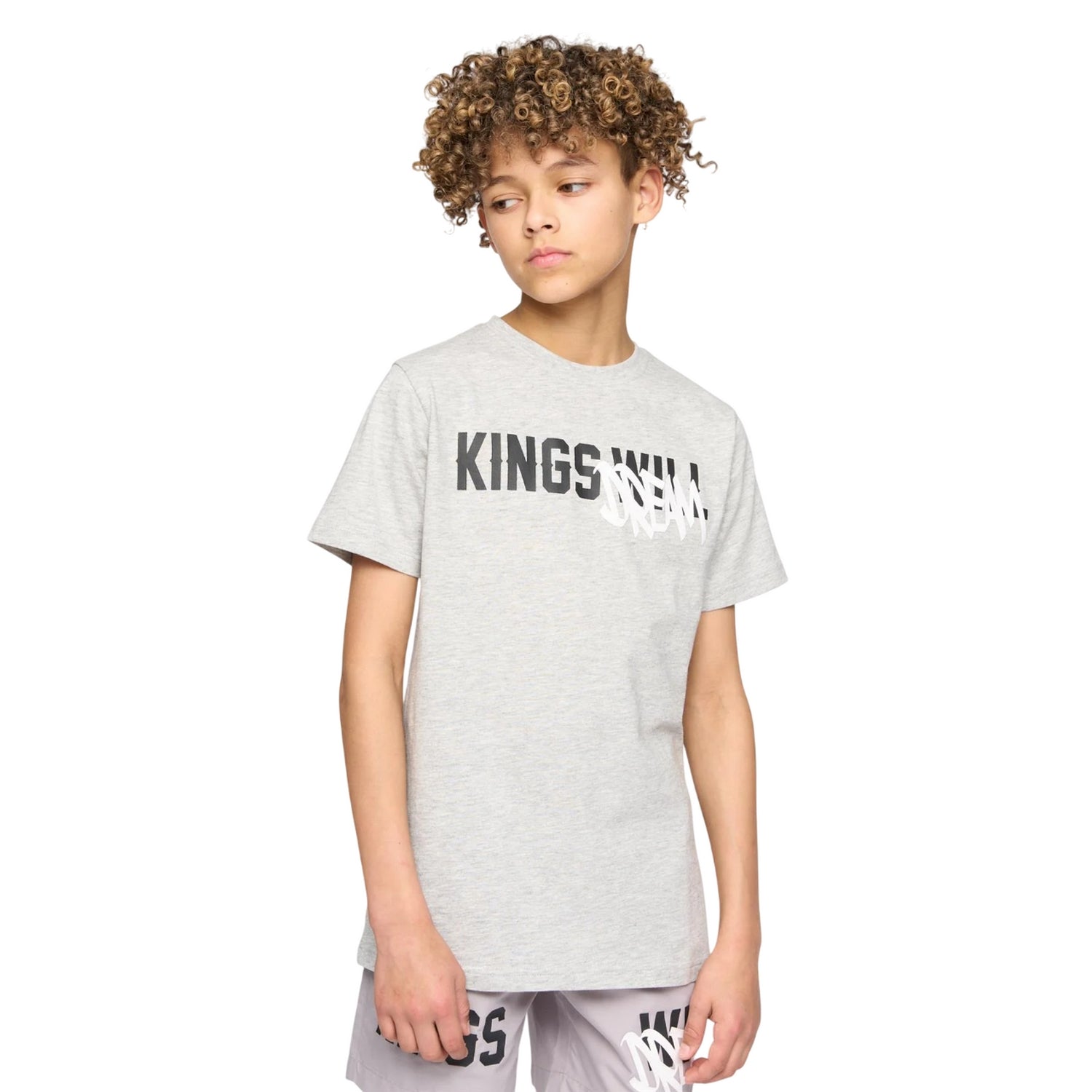 Grey Marl - Back - Kings Will Dream Boys Tagged T-Shirt