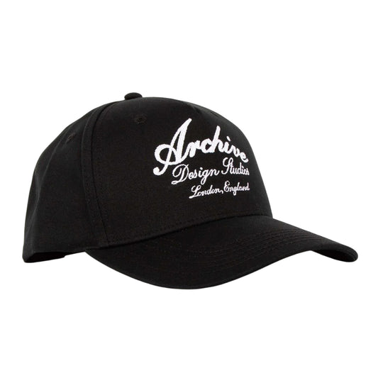 Black - Front - Archive Design Studios Mens Script Cap