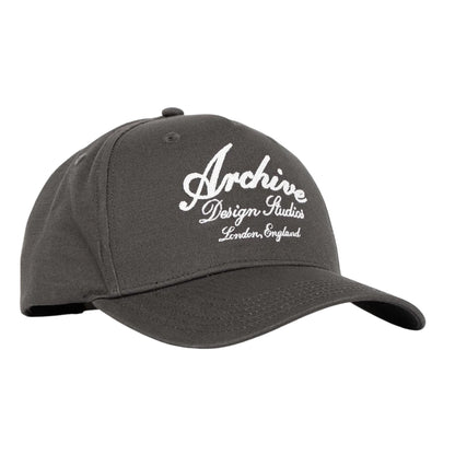 Grey - Front - Archive Design Studios Mens Script Cap