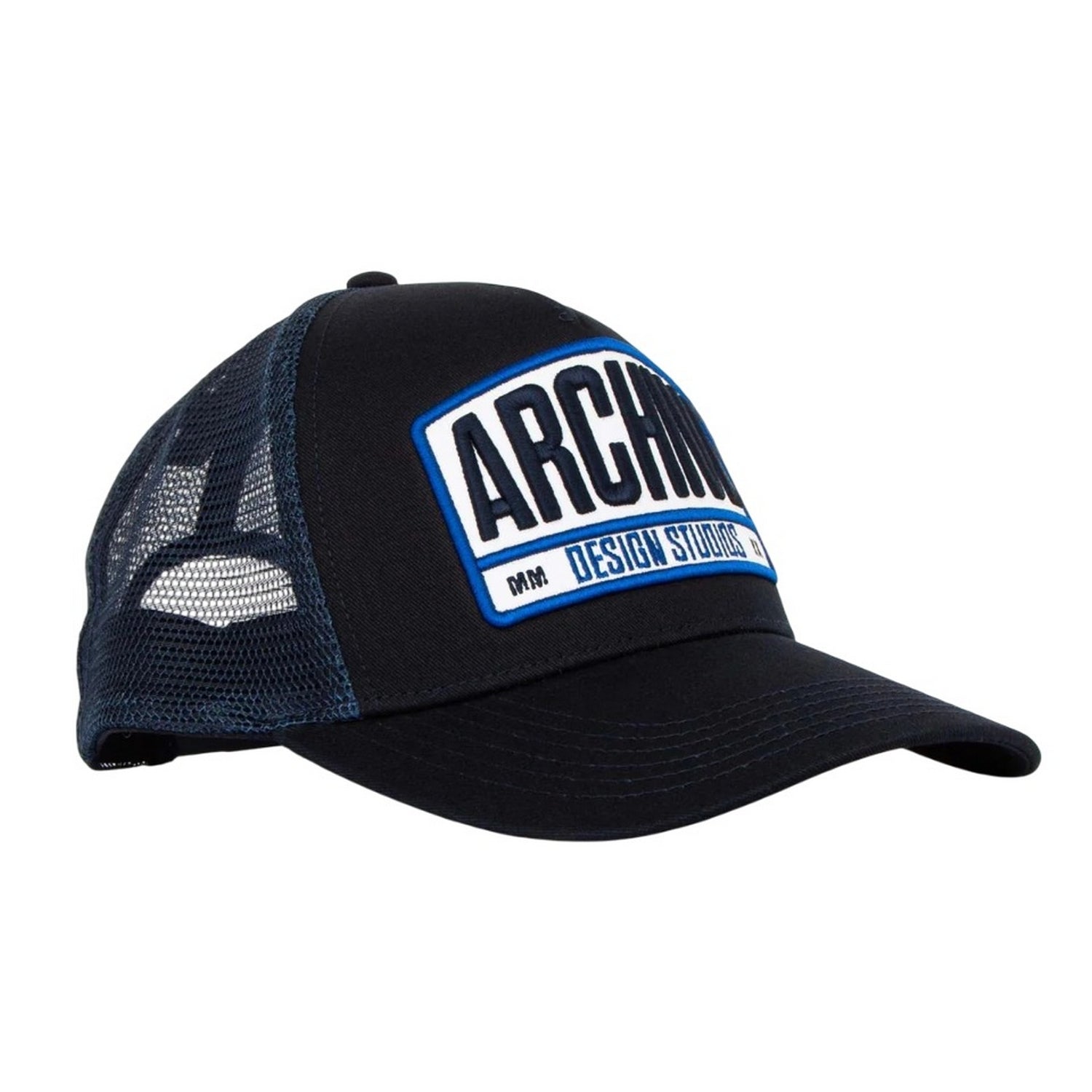 Navy - Front - Archive Design Studios Mens Sanford Trucker Cap