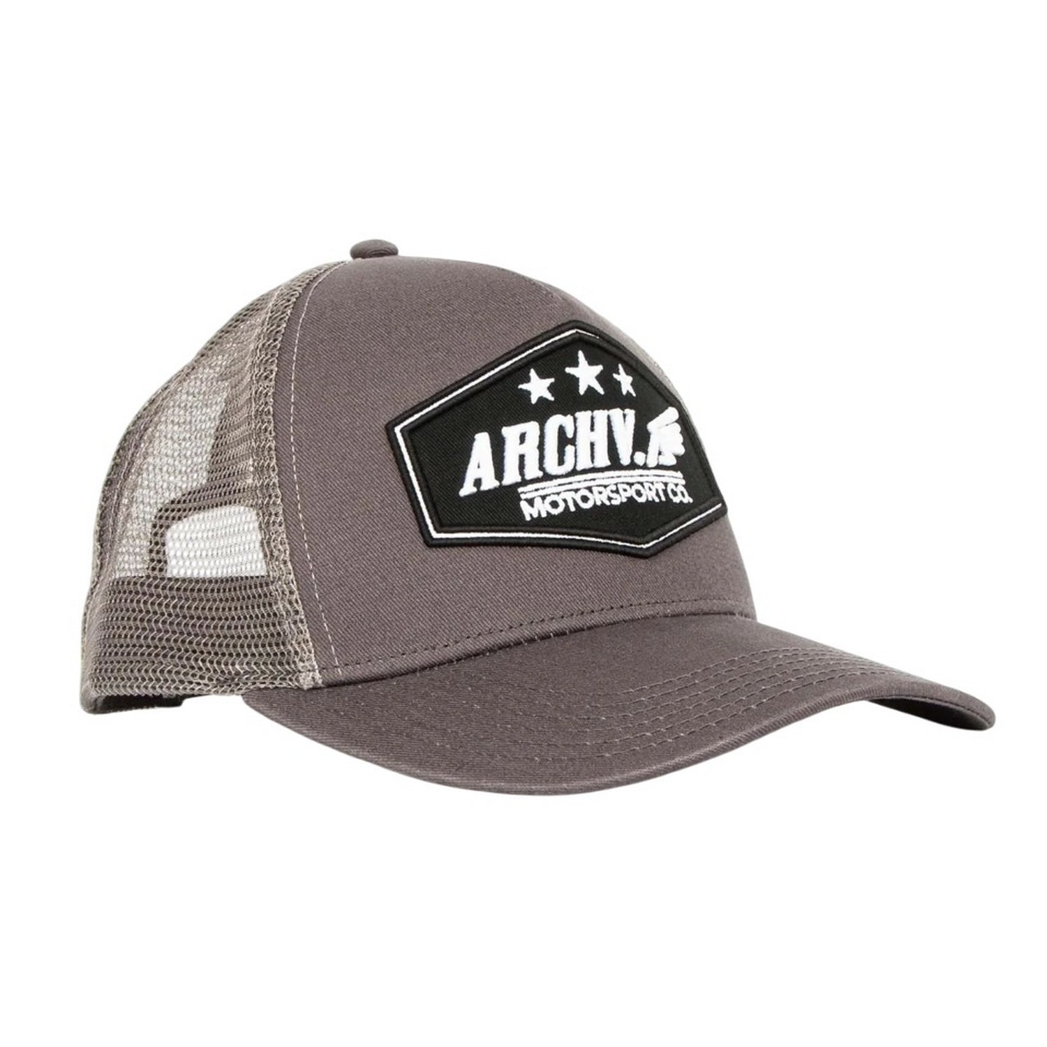 Grey - Front - Archive Design Studios Mens Motorsport Cap