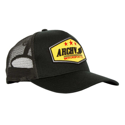 Black - Front - Archive Design Studios Mens Motorsport Cap