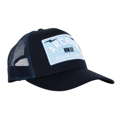 Navy - Front - Archive Design Studios Varsity Trucker Cap