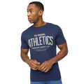 Navy - Side - Crosshatch Mens Athwood T-Shirt