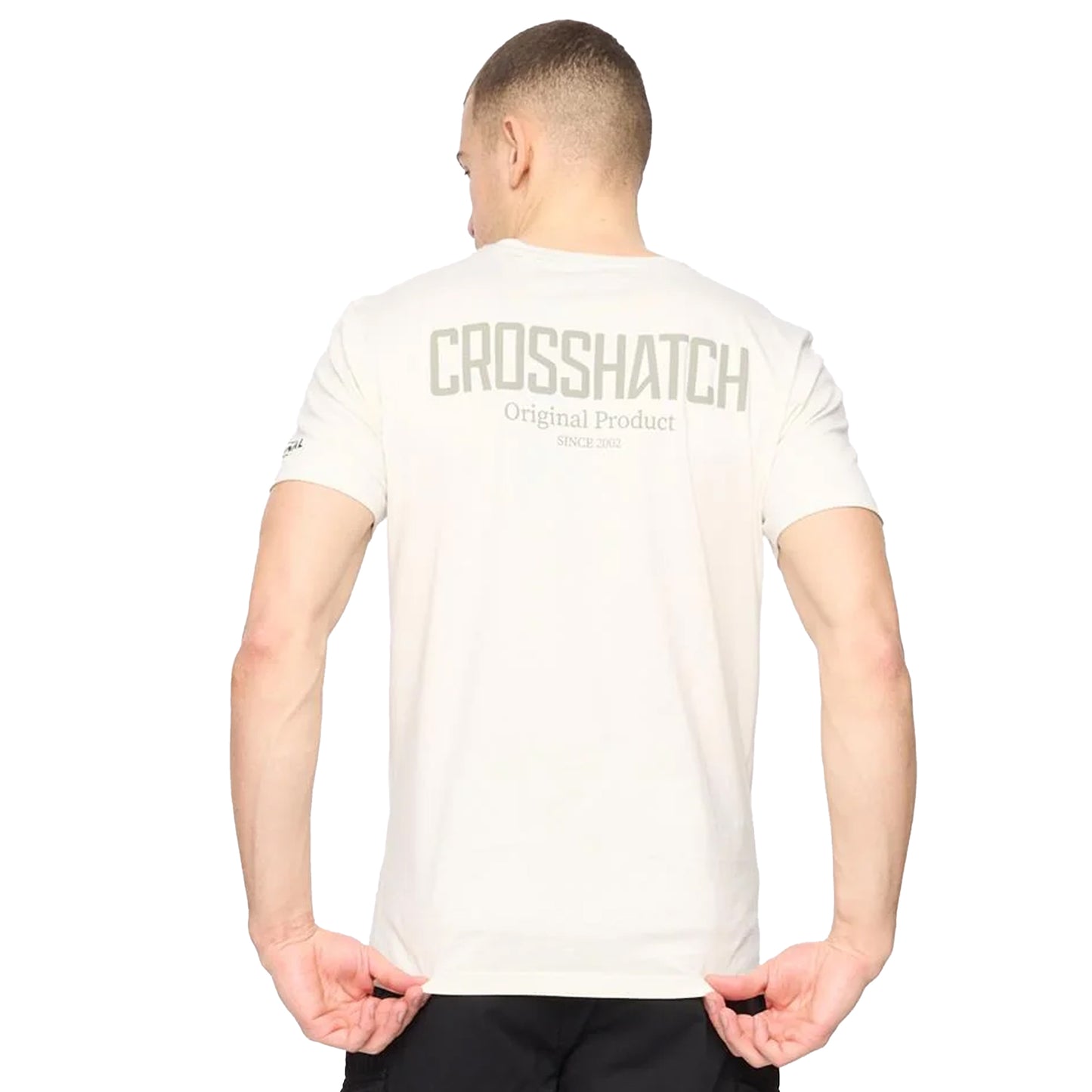 Off White - Back - Crosshatch Mens Hoogan T-Shirt