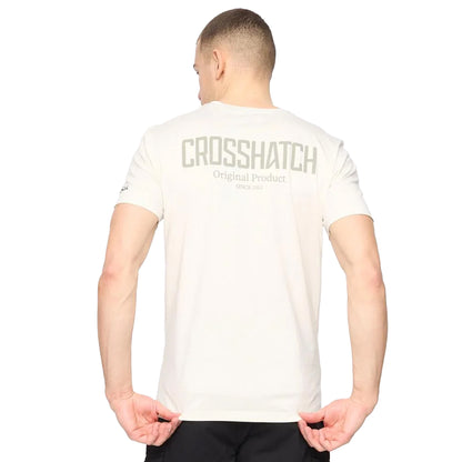 Off White - Back - Crosshatch Mens Hoogan T-Shirt